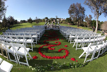 Load image into Gallery viewer, White Wood Folding Chair with Vinyl Padded Seat Garden
