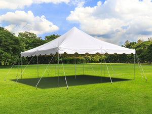 20' x 20' Standard Canopy POLE TENT  - White FOR RENT