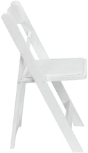 Load image into Gallery viewer, White Wood Folding Chair with Vinyl Padded Seat Garden
