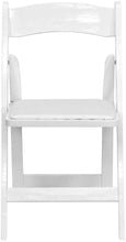 Load image into Gallery viewer, White Wood Folding Chair with Vinyl Padded Seat Garden
