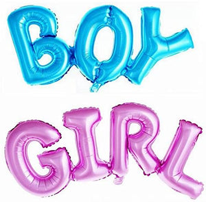 Boy & Girl Alphabet Letters Balloons Foil Balloons for Party Decoration, Pink, Blue