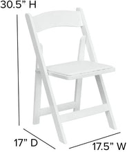 Load image into Gallery viewer, White Wood Folding Chair with Vinyl Padded Seat Garden
