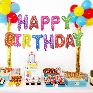 Happy Birthday Balloons Banner RAIBOW 2  (3D Lettering) Mylar Foil Letters