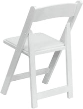 Load image into Gallery viewer, White Wood Folding Chair with Vinyl Padded Seat Garden
