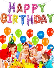 Load image into Gallery viewer, Happy Birthday Balloons Banner RAIBOW 2  (3D Lettering) Mylar Foil Letters
