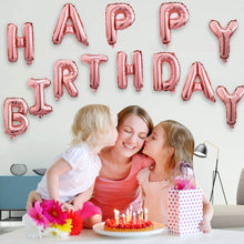 Load image into Gallery viewer, Happy Birthday Balloons Banner (3D Pink Lettering) Mylar Foil Letters
