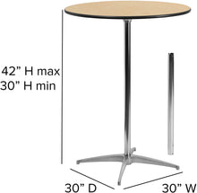 Load image into Gallery viewer, Round Wood Cocktail Table with 30&#39;&#39; and 42&#39;&#39; Columns
