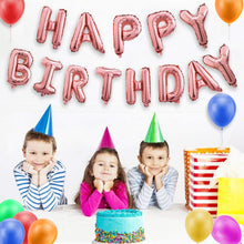 Load image into Gallery viewer, Happy Birthday Balloons Banner (3D Pink Lettering) Mylar Foil Letters
