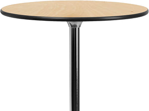 Round Wood Cocktail Table with 30'' and 42'' Columns