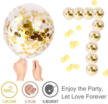 Load image into Gallery viewer, Gold Confetti Balloons 20 Pieces Premium 12 Inch Latex Party Balloons
