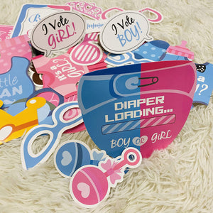 Gender Reveal Party Supplies (103 Pieces). The Premium Quality . Big Black Balloon, Sash, Cupcake Topper, Gender Reveal