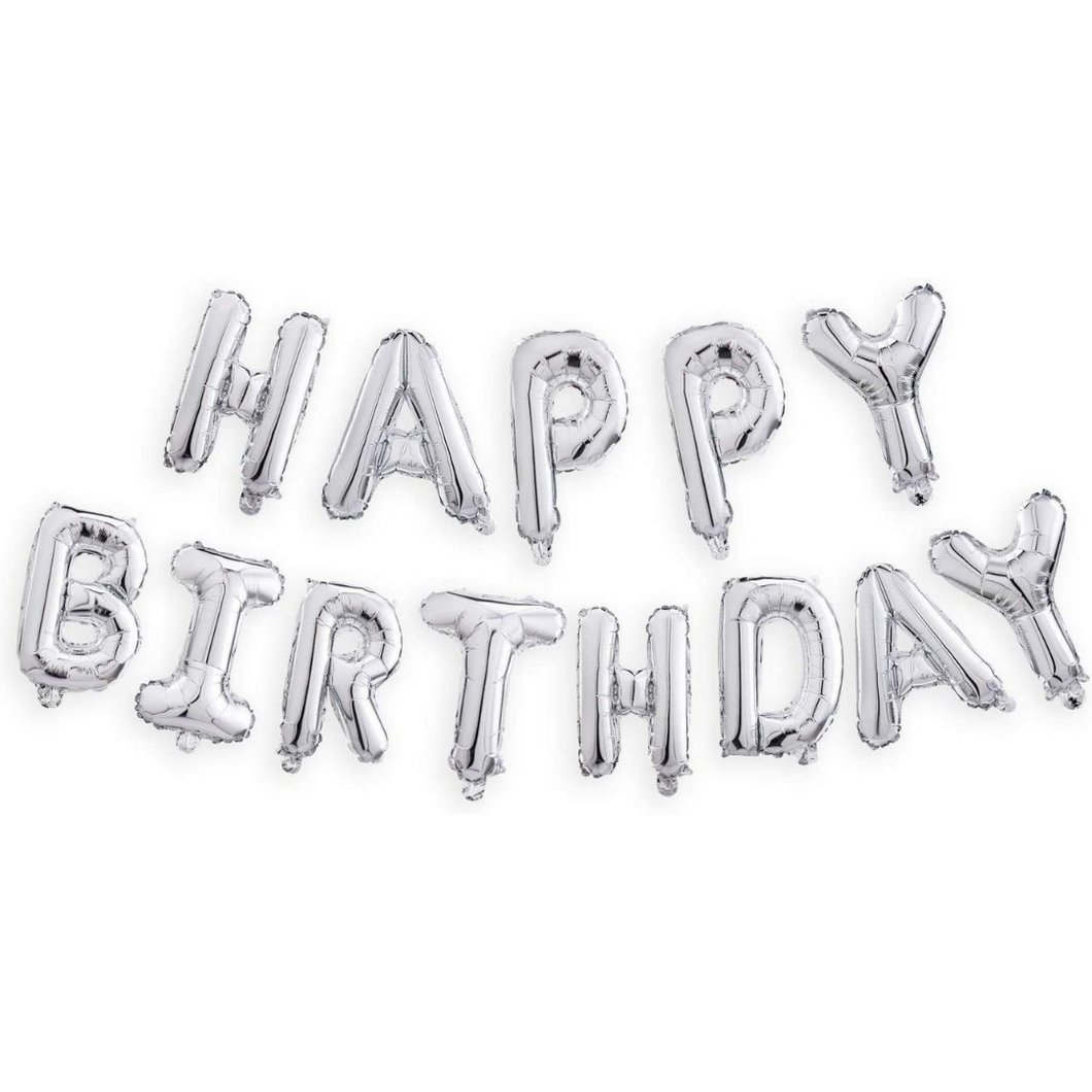 Happy Birthday Banner (3d Black) Mylar Foil Letters