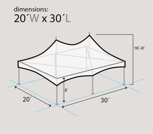 20' x 30' High Peak Frame Party Tent - White FOR RENT