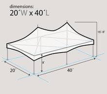 Load image into Gallery viewer, 20&#39; x 40&#39; High Peak Frame Party Tent - White FOR RENT
