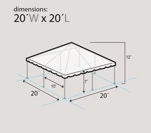 20' x 20' PVC Weekender West Coast Frame Party Tent - White