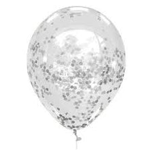 Load image into Gallery viewer, Silver Confetti Balloons 12 Pack  Premium 12 Inch Latex Party Balloons
