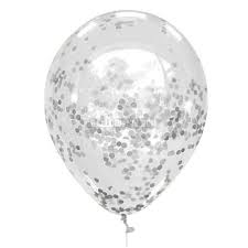 Silver Confetti Balloons 12 Pack  Premium 12 Inch Latex Party Balloons