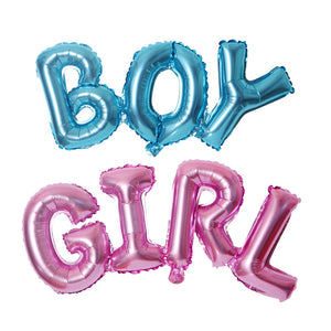 Boy & Girl Alphabet Letters Balloons Foil Balloons for Party Decoration, Pink, Blue