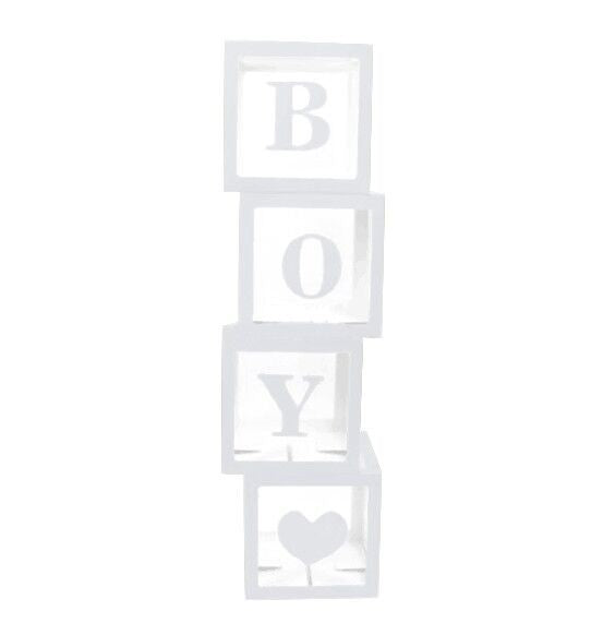 4PCS Transparent Box Wedding Decor Baby Shower Boy Girl Wedding Event Party Supplies Christening Birthday Party Decor Babyshower