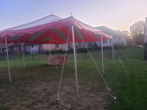 20' x 20' Standard Canopy Pole Tent - Red & White