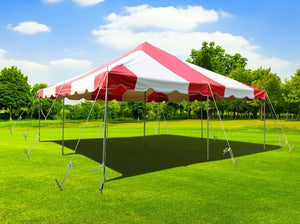 20' x 20' Standard Canopy Pole Tent - Red & White